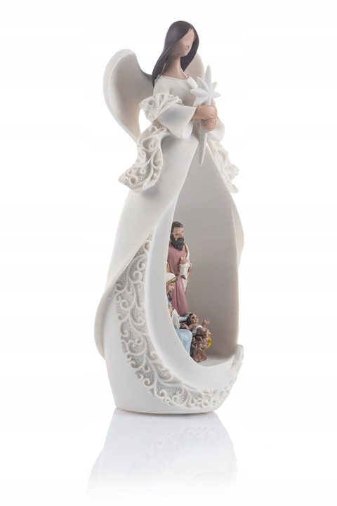 Anioł aniołek SZOPKA bożonarodzeniowa LED ŚWIĘTA Rodzina prezent Upominek