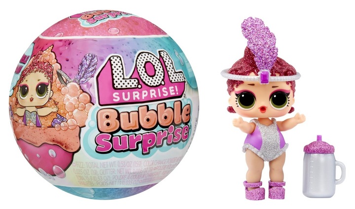 LOL SURPRISE BUBBLE Suprise Lalka 7,6cm Kula Niespodzianka RÓŻOWA MUSUJĄCA