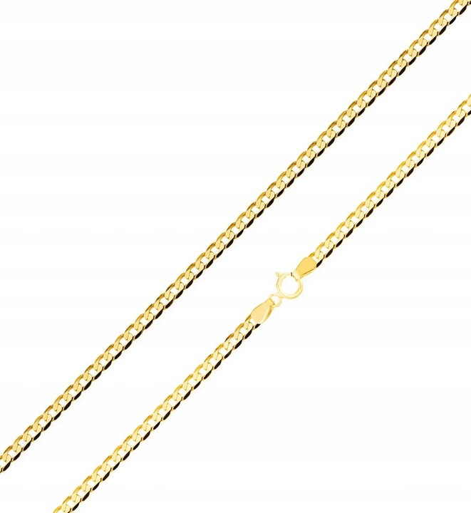 Klasyczny Pozłacany Srebrny Łańcuszek Pancerka Pr. 925 Naszyjnik 60cm x 2mm