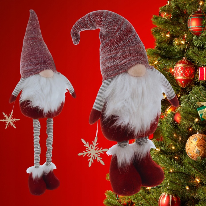 Skrzat Krasnal Gnom Świąteczny Teleskopoowe Nogi Duży Wysoki XXL Regulowany