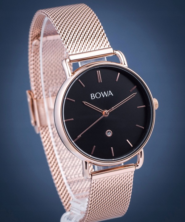 Zegarek damski BOWA Milan Black Rose-Gold Mesh 34 Bowa-MI347-17-167M