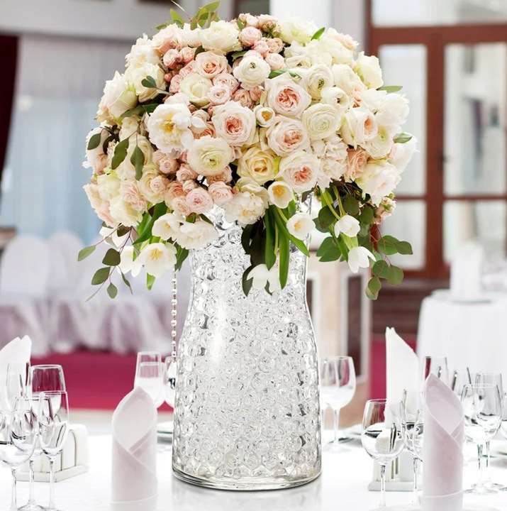 Kulki żelowe do kwiatów HYDROŻELOWE ziema hydrożel - bezbarwne 50000 sztuk