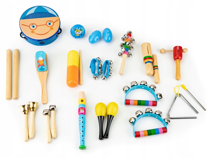 Zestaw Instrumentów Muzycznych Dzieci Drewniane Instrumenty Bębenek Flet