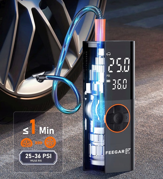 Feegar Pompka elektryczna Kompresor do auta 12V