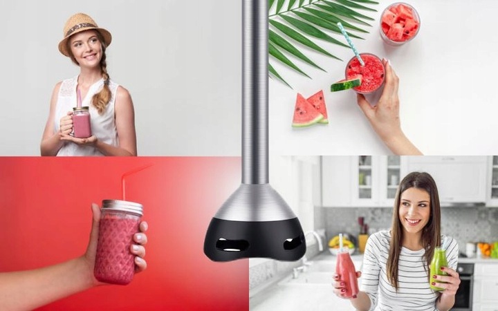 SUPER MOCNY BLENDER RĘCZNY JK-1500 OSTRZE TYTAN TURBO KRUSZY LÓD 1500 W