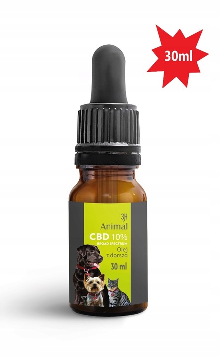 CBD 10% OLEJEK KONOPNY DLA PSÓW PSA KOTÓW KOTA 30ml BROAD SPECTRUM
