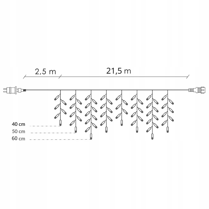 LAMPKI SOPLE CHOINKOWE 500LED TIMER KURTYNA ŚWIETLNA FLASH ZEWNĘTRZNY BIAŁY