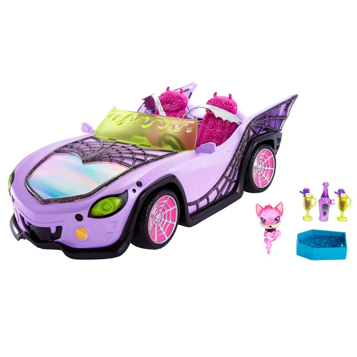 MONSTER HIGH POJAZD GHOUL MOBILE + AKCESORIA HHK63