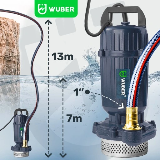 POMPA DO WODY BRUDNEJ CZYSTEJ ZANURZENIOWA SITKO SITO SZAMBA 2100W 1"