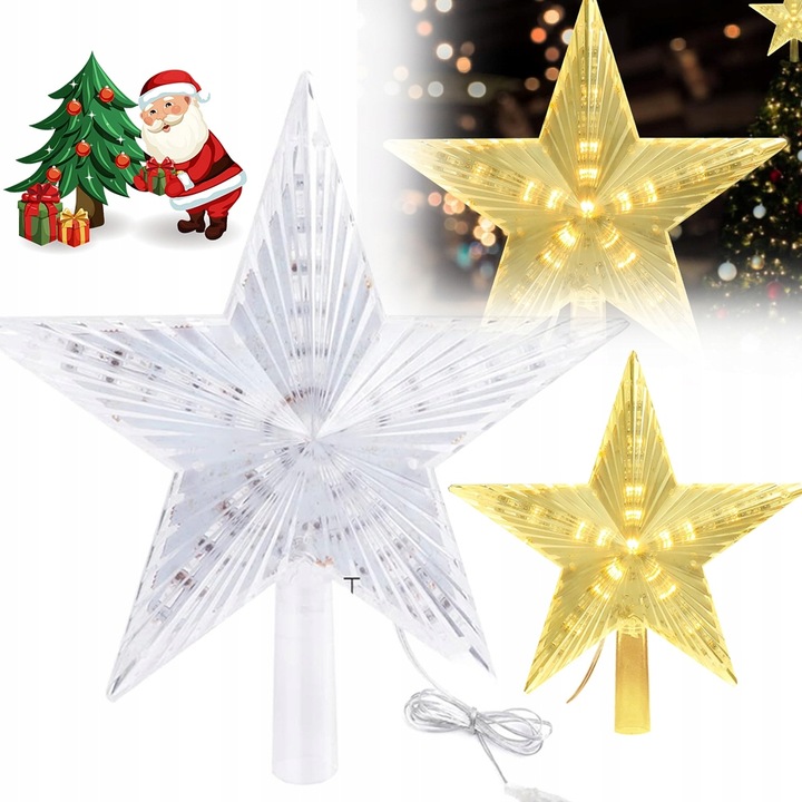 2SZT CZUBEK CHOINKOWY NA BOŻE NARODZENIE CZUBEK NA CHOINKĘ Z 31 DIODAMI LED