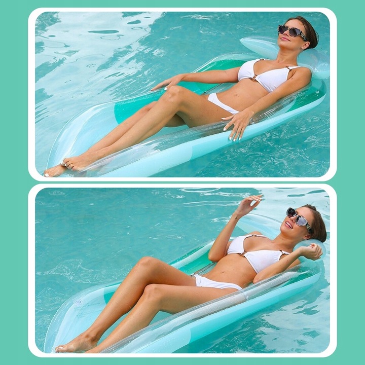 MATERAC DMUCHANY DO PŁYWANIA PONTON PŁYWAJĄCY DO BASENU NAD WODĘ 160X75 cm