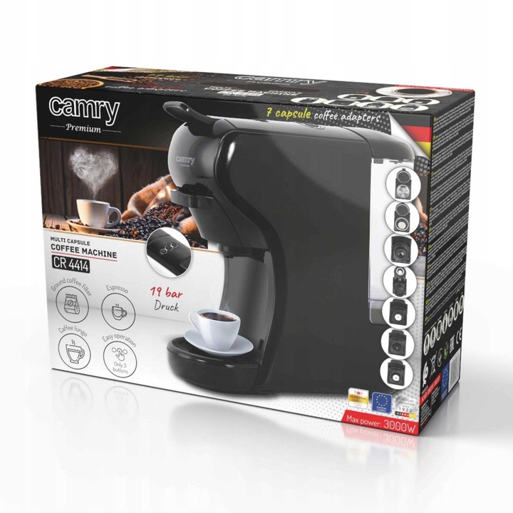 Ekspres na Kapsułki 11w1 Nespresso Dolce Gusto Tchibo Caffisimo ESE Mielona