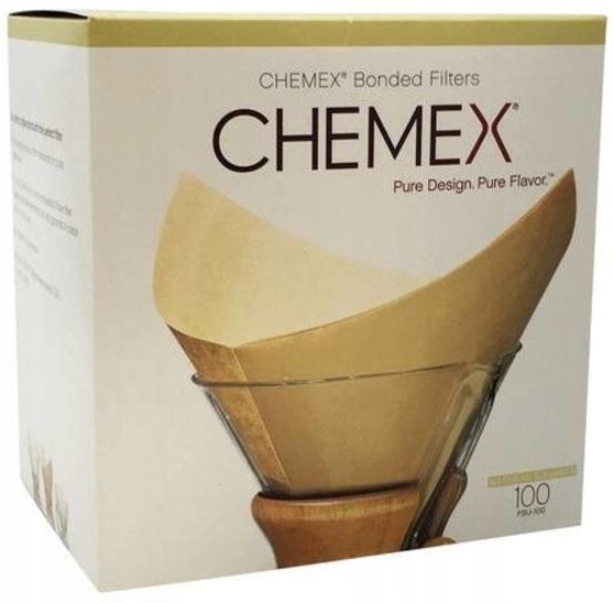 Filtry papierowe Kwadratowe do kawy Chemex 6,8,10 TZ - 100szt Brązowe