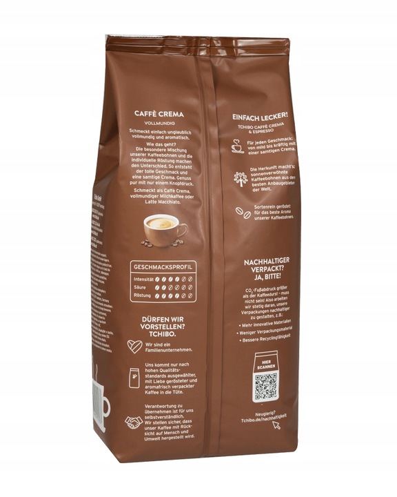Tchibo Caffe Crema Vollmundig kawa ziarnista 1kg Import z Niemiec