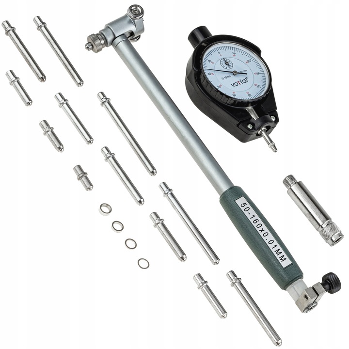 ŚREDNICÓWKA ZEGAROWA SKŁADANA 50-160 MM X 0,01MM CZUJNIK ZEGAROWY CYLINDRÓW