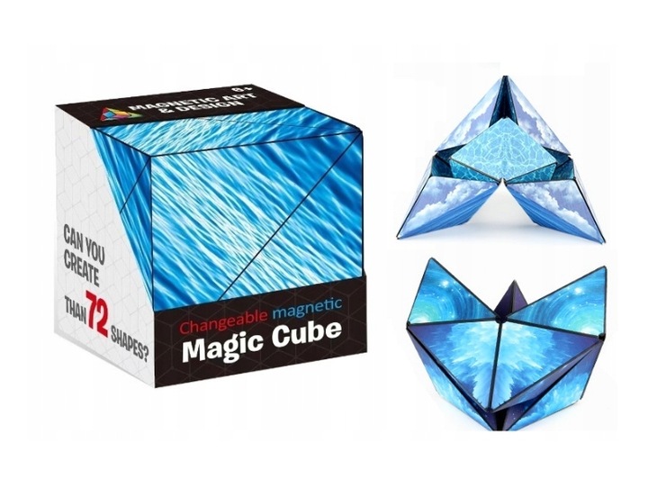 FIDGET CUBE ANTYSTRESOWA KOSTKA MAGNETYCZNA NIEBIESKA PUZZLE MAGIC CUBE