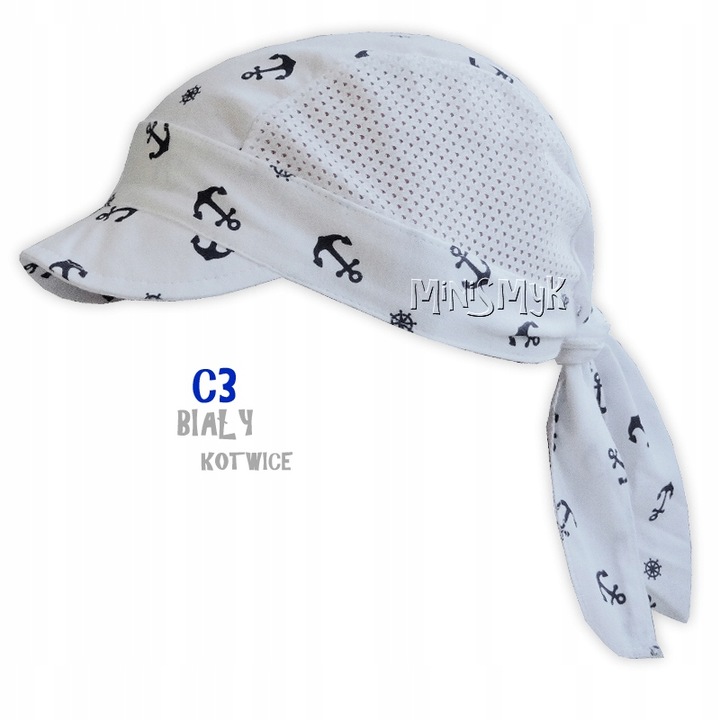 PIRATKA chustka z daszkiem przewiewna SIATKA 48-52