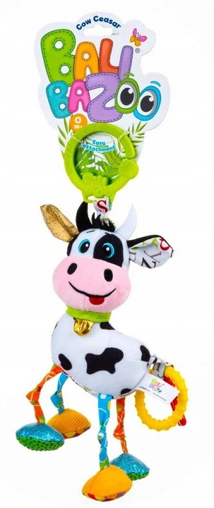 BaliBazoo Krówka CAESAR Zawieszka maskotka Sensoryczna z Wibracjami Gryzak