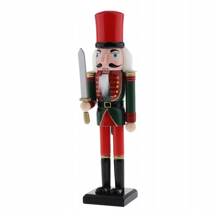 30cm Drewniany Dziadek do Orzechów Solider Figury Model Pacynka Lalka