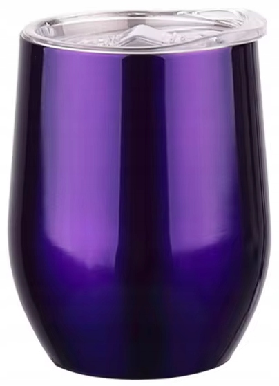 Kubek termiczny do picia Yerba Mate Kawy Herbaty z pokrywką fioletowy 350ml