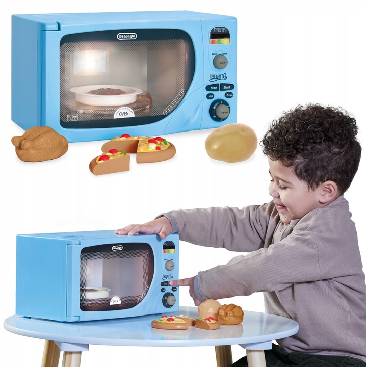 KUCHENKA MIKROFALOWA MIKROFALÓWKA DLA DZIECI DŹWIĘK ŚWIATŁO DELONGHI 30 CM