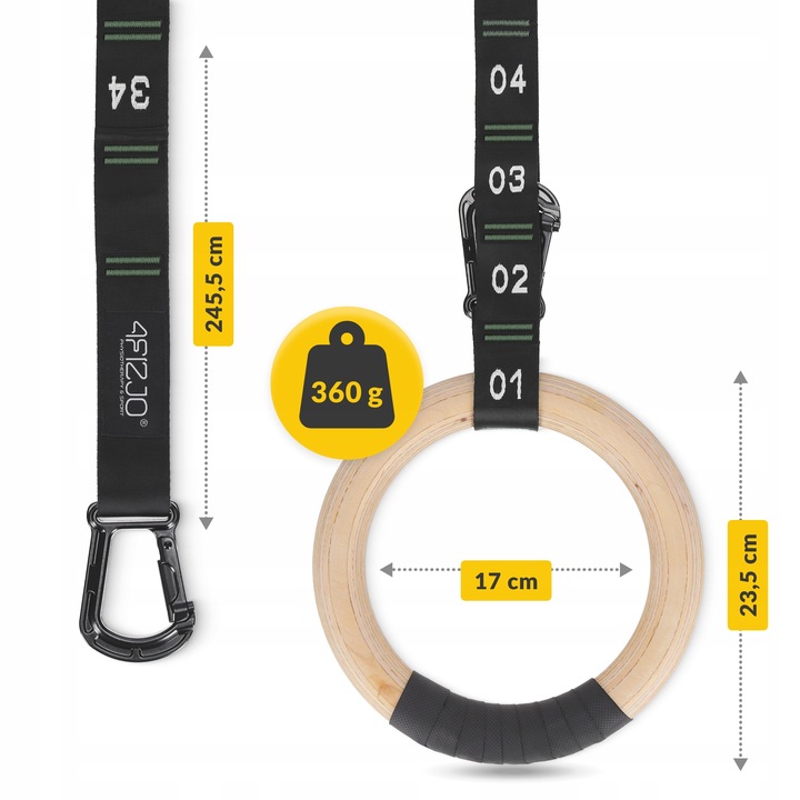 KÓŁKA GIMNASTYCZNE OBRĘCZE DO PODCIĄGANIA DREWNIANE UCHWYTY CROSSFIT KOŁA