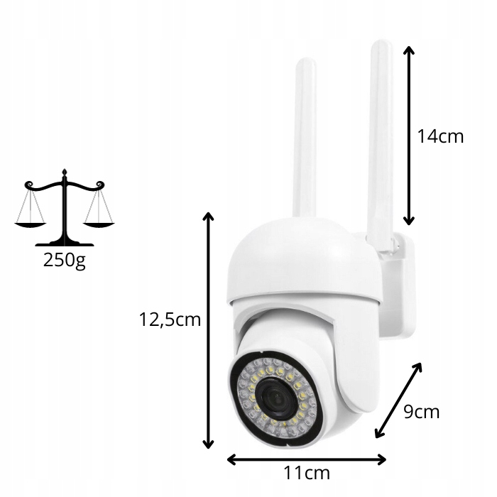 KAMERA WIFI IP SMART ZEWNĘTRZNA OBROTOWA FULL HD 2MP 1080p ZOOM 4x DETEKCJA