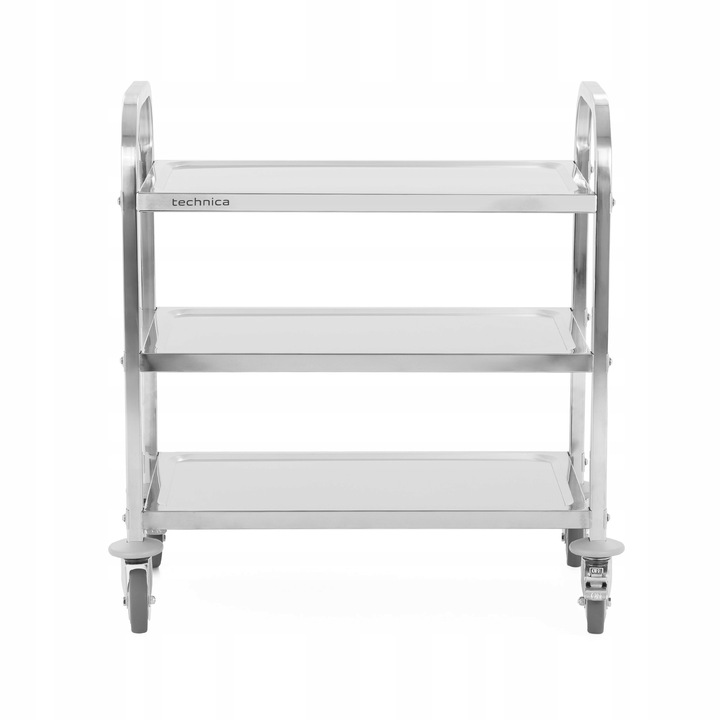 Wózek kelnerski mobilny 225 kg 3 półki maty wygłuszające stalowy TECHNICA