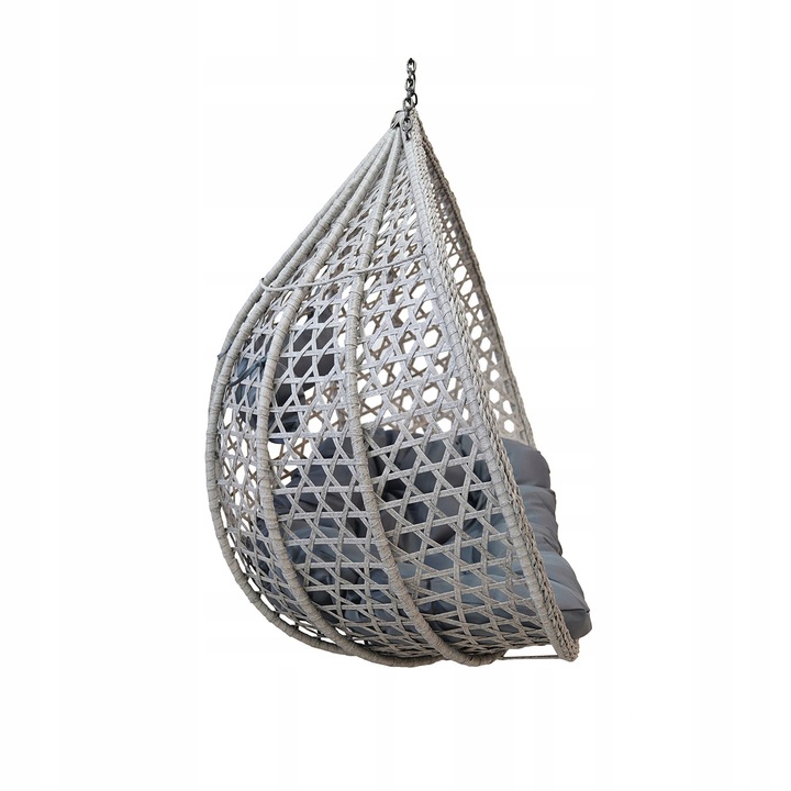 KOSZ WISZĄCY PODWÓJNY DWUOSOBOWY KOKON HUŚTAWKA SZARY ARUBA