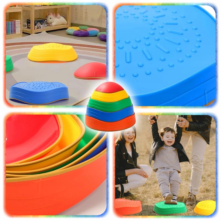 ŚCIEŻKA SENSORYCZNA XL KAMIENIE BALANSUJĄCE DLA DZIECI TRENING RÓWNOWAGI