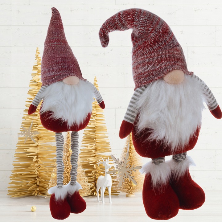 Skrzat Krasnal Gnom Świąteczny Teleskopoowe Nogi Duży Wysoki XXL Regulowany