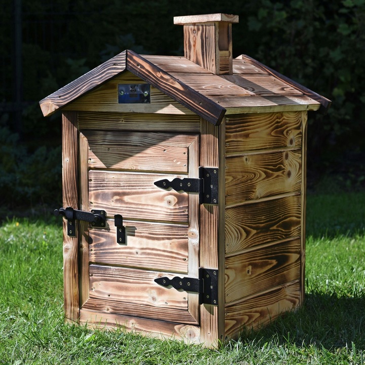 WĘDZARNIA DREWNIANA OGRODOWA SOLIDNA PREMIUM 60 CM PALENISKO XXL 30x30x35