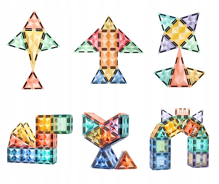 Klocki magnetyczne dla dzieci duże edukacyjne zestaw konstrukcyjny 100 el