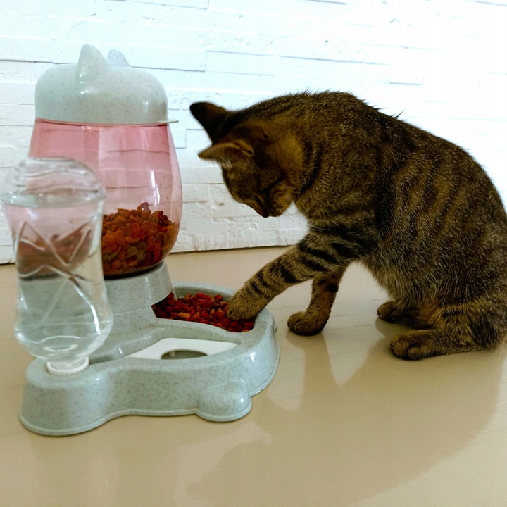 AUTOMATYCZNY PODAJNIK WODY I KARMY MISKA DLA KOTA I PSA DOZOWNIK 2W1 POIDŁO