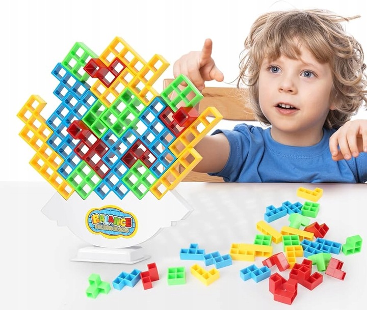 GRA UKŁADANKA TETRA TOWER BALANCE 64 szt DLA DZIECI WIEŻA tetris KLOCKI
