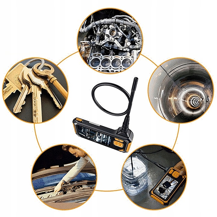 KAMERA INSPEKCYJNA ENDOSKOP 3M LCD HD 4,3" 8MM FULL HD 360° MICRO SD 64GB