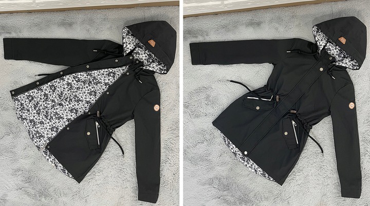 DWUSTRONNA PARKA kurtka Z KAPTUREM 3 KOLORY S