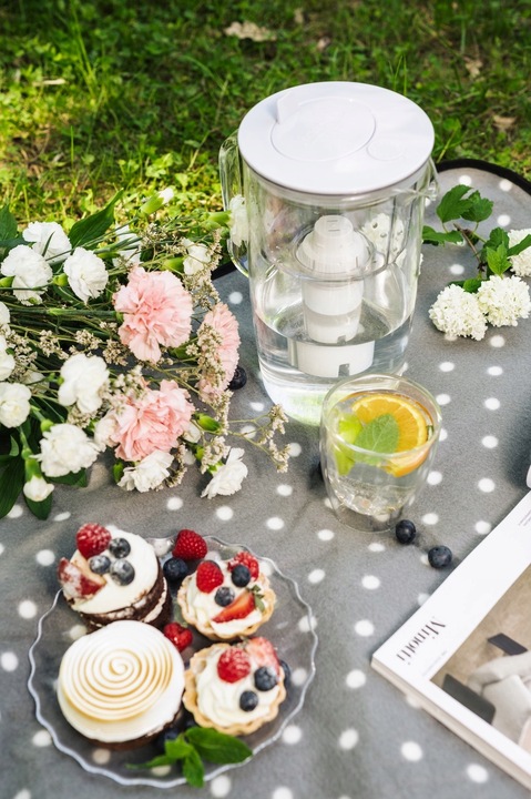 Szklany dzbanek filtrujący Sonata Biały + 6 wkładów UniX