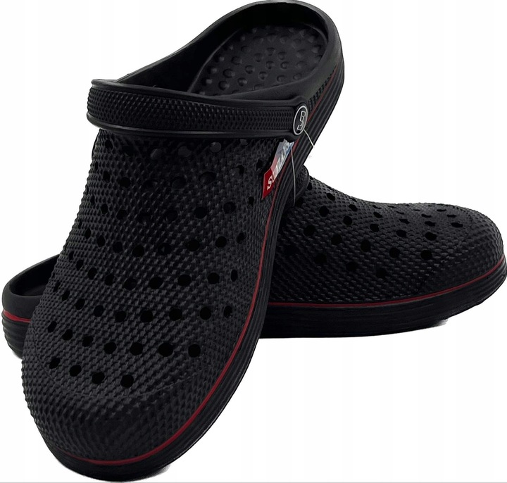 Czarne Męskie Klapki Kroksy Ogrodowe Piankowe Rozmiar 42 Wygodne Lekkie