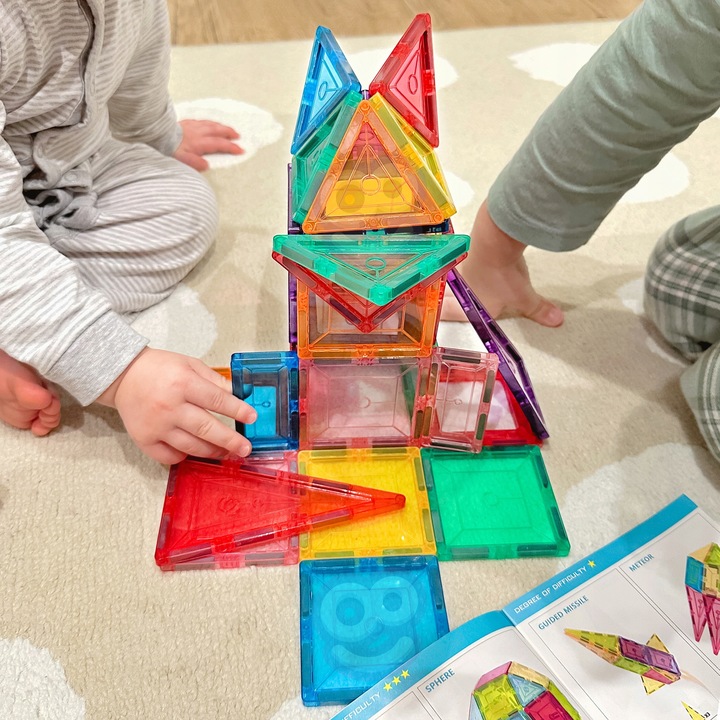 MAGNETYCZNE KLOCKI KONSTRUKCYJNE EDUKACYJNE UKŁADANKA 3D MONTESSORI WOOPIE