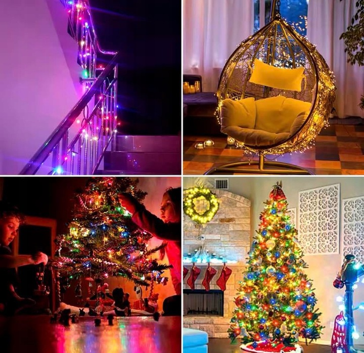 LAMPKI CHOINKOWE 1000 LED FLASH ZEWNĘTRZNE WEWNĘTRZNE ŚWIĄTECZNE MULTIKOLOR