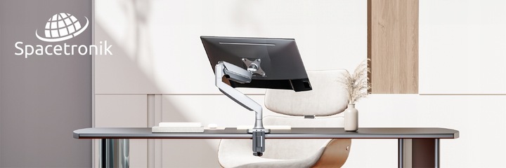 Uchwyt Uniwersalny Ramię na Monitor Spacetronik SPAS110S Srebrny USB A i C