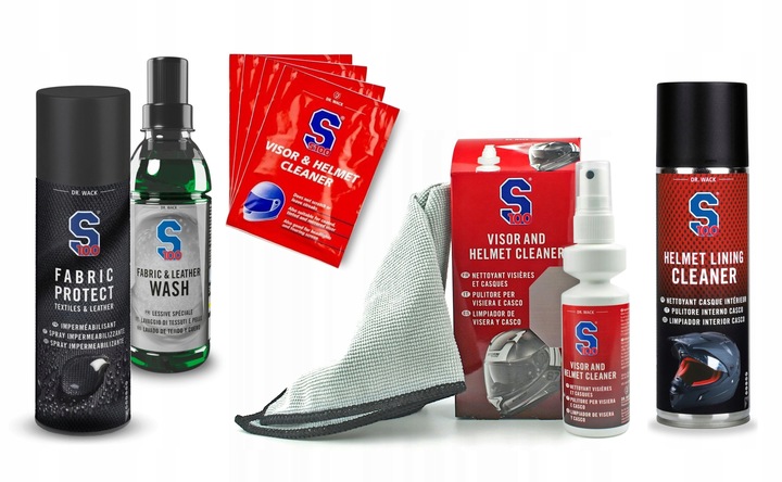 S100 Zestaw do Czyszczenia Kasku i Wizjera + Pranie i Konserwacja Odzieży