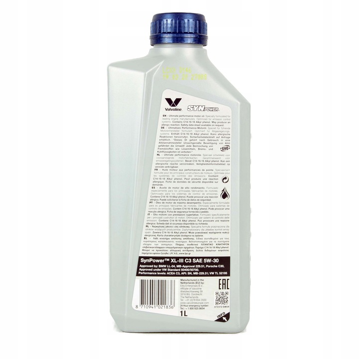 OLEJ VALVOLINE 5W-30 SYNPOWER XL-III 1L