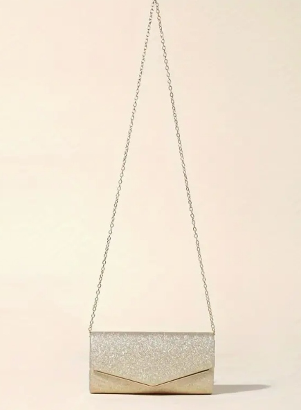 TOREBKA DAMSKA KOPERTÓWKA WIZYTOWA WIECZOROWA NA RAMIĘ DAMSKA ZŁOTA BROKAT