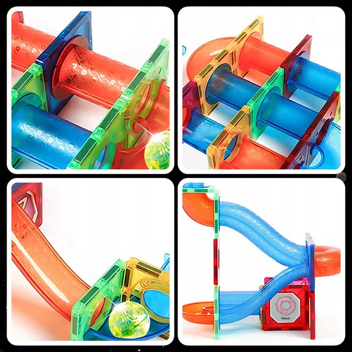 Klocki magnetyczne konstrukcyjne 49el 3D edukacyjne duży zestaw dla dzieci