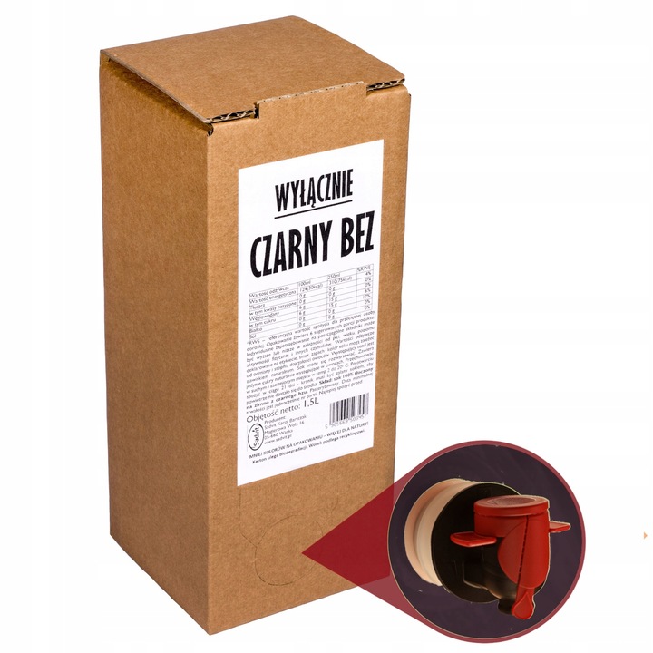 Sok z czarnego bzu 100% OWOCÓW Tłoczony NFC 1,5L