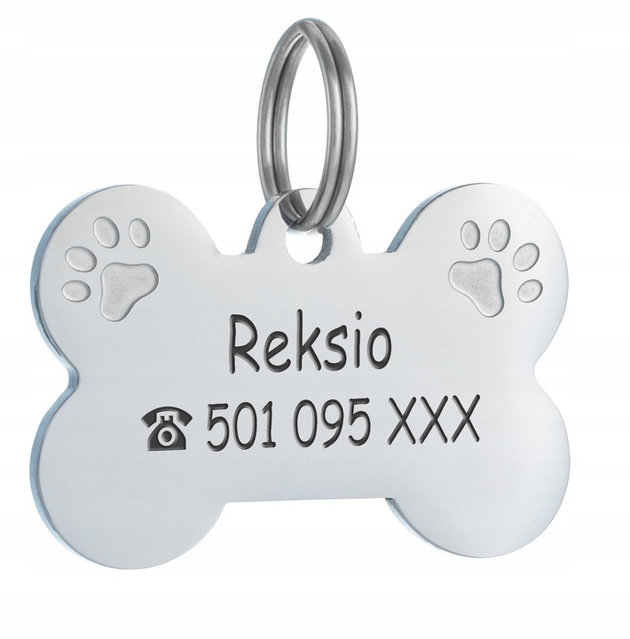 IDENTYFIKATOR ADRESÓWKA dla psa lub GRAWER KOŚĆ STAL NIERDZEWNA