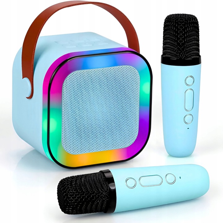 ZESTAW DO KARAOKE DLA DZIECI 2 MIKROFONY GŁOŚNIK BEZPRZEWODOWY NA BLUETOOTH