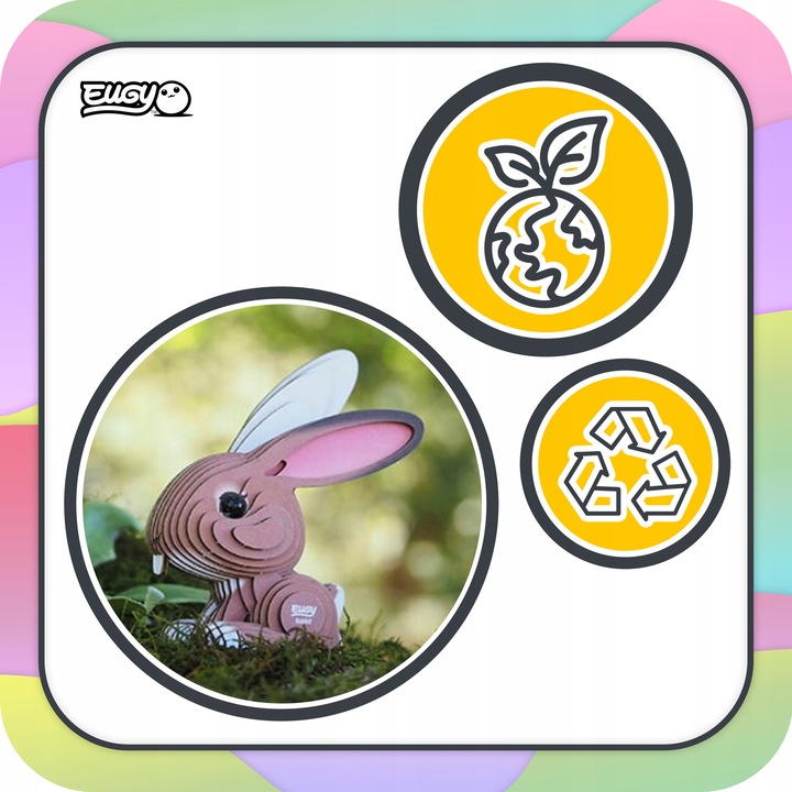Królik Eugy. Eko Układanka Puzzle 3D